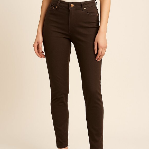 Ci Sono Brown Stretch Skinny Pants - Picture 1 of 4